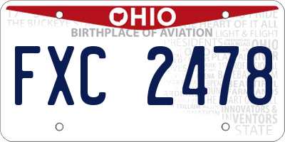 OH license plate FXC2478