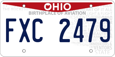 OH license plate FXC2479
