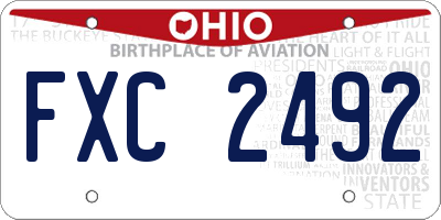 OH license plate FXC2492