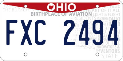 OH license plate FXC2494
