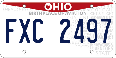 OH license plate FXC2497