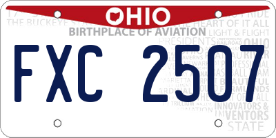 OH license plate FXC2507