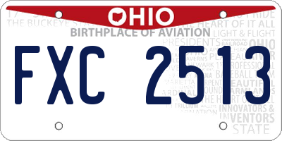 OH license plate FXC2513