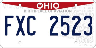 OH license plate FXC2523