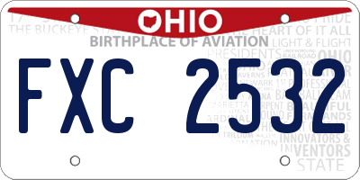 OH license plate FXC2532