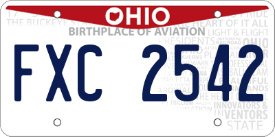 OH license plate FXC2542