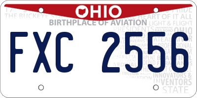 OH license plate FXC2556