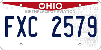 OH license plate FXC2579