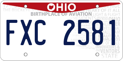 OH license plate FXC2581