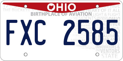 OH license plate FXC2585