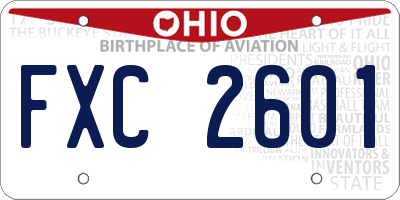 OH license plate FXC2601