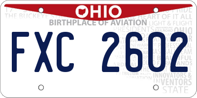 OH license plate FXC2602