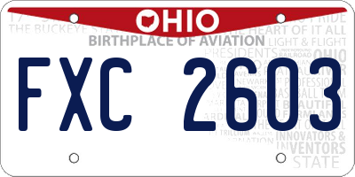 OH license plate FXC2603