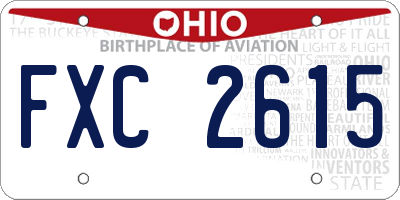 OH license plate FXC2615