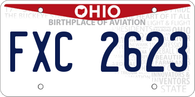 OH license plate FXC2623