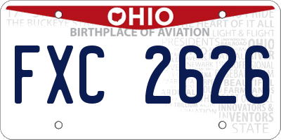 OH license plate FXC2626