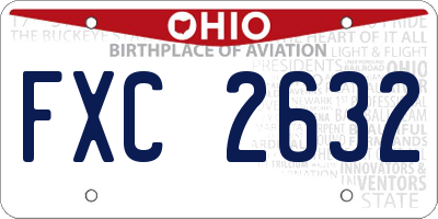 OH license plate FXC2632