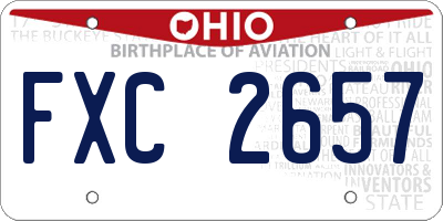 OH license plate FXC2657