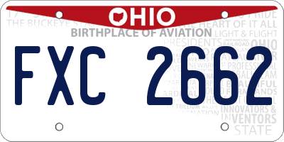 OH license plate FXC2662