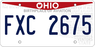 OH license plate FXC2675