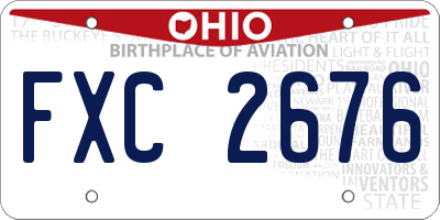 OH license plate FXC2676