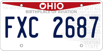 OH license plate FXC2687