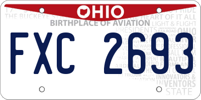 OH license plate FXC2693