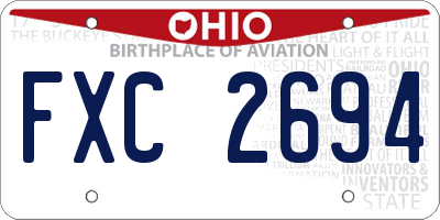 OH license plate FXC2694