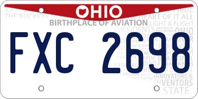 OH license plate FXC2698
