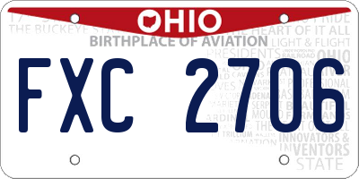 OH license plate FXC2706
