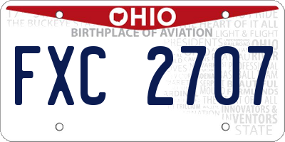 OH license plate FXC2707