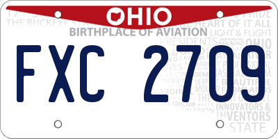 OH license plate FXC2709