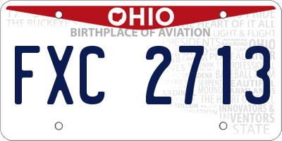 OH license plate FXC2713