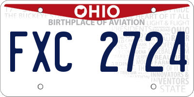 OH license plate FXC2724