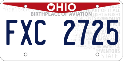 OH license plate FXC2725