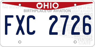 OH license plate FXC2726