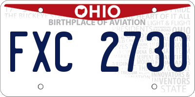 OH license plate FXC2730