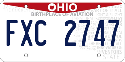OH license plate FXC2747