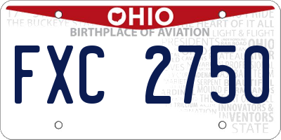OH license plate FXC2750