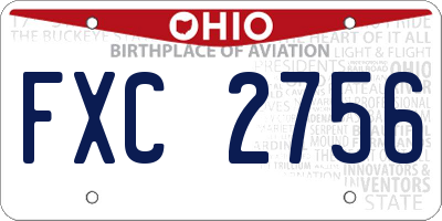 OH license plate FXC2756