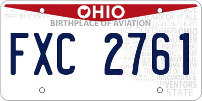 OH license plate FXC2761