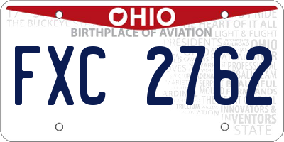 OH license plate FXC2762