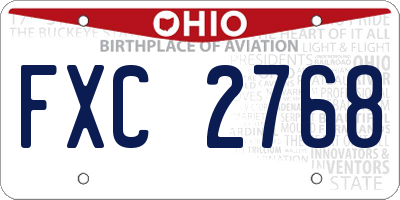 OH license plate FXC2768