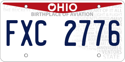 OH license plate FXC2776