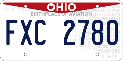 OH license plate FXC2780