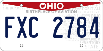 OH license plate FXC2784
