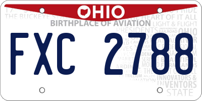 OH license plate FXC2788