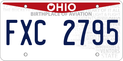 OH license plate FXC2795