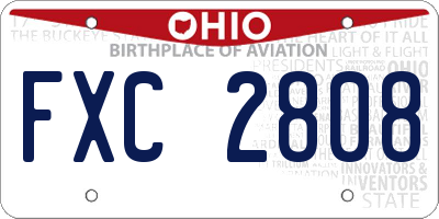 OH license plate FXC2808