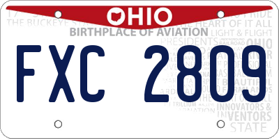 OH license plate FXC2809